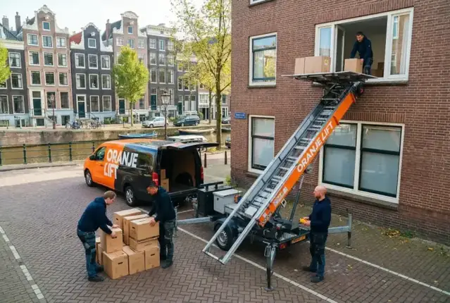 Compacte aanhangerlift huren, slechts 1,30 m breed en volledig elektrisch aangedreven